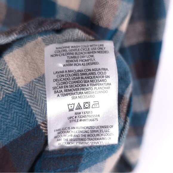 WOOLRICH Button Down Ultimate Flannel Long Sleeve Plaid Pockets Cotton Size XXL - Picture 10 of 11